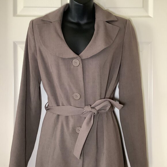 Signature by Larry Levine Women Brown Cotton Long Sleeve Blazer  - Picture 2 of 6